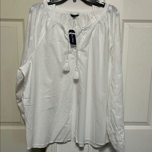NWT 2XL Nautica Peasant Blouse